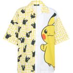 Camisas amarillas de algodón de manga corta Pokemon manga corta con logo BALMAIN para hombre 