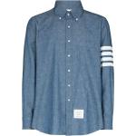 Camisas azules de algodón de manga larga manga larga marineras con rayas Thom Browne talla XL para hombre 