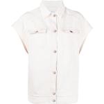 Camisas blancas de algodón de lino  rebajadas manga corta IRO Paris talla L para mujer 