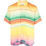 Camisas multicolor de tencel de manga corta rebajadas manga corta marineras con rayas talla L para hombre 