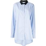 Camisas azules de algodón de manga larga rebajadas tallas grandes manga larga marineras con rayas talla 3XL para mujer 