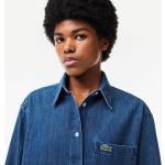 Camisas vaqueras azules de algodón informales Lacoste talla XL para mujer 