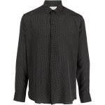 Camisas estampadas negras de seda manga larga con lunares Saint Laurent Paris para hombre 
