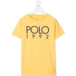 Camisetas amarillas de algodón de manga corta infantiles rebajadas con logo Ralph Lauren Lauren 18 meses 