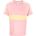 Camisetas rosas de algodón de manga corta rebajadas manga corta con cuello redondo con logo adidas talla XS para hombre 