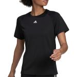 Camisetas negras de fitness rebajadas adidas HEAT.RDY talla XS para mujer 