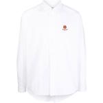 Camisas blancas de algodón de manga larga manga larga con logo KENZO Flower para hombre 