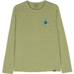 Camisetas estampada verdes de poliester manga larga con cuello redondo con logo Patagonia de materiales sostenibles para hombre 