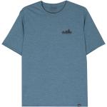 Camisetas estampada azules de poliester manga corta con cuello redondo con logo Patagonia de materiales sostenibles para hombre 