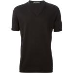 Camisetas negras de algodón de manga corta manga corta con escote V Dolce & Gabbana talla 3XL para hombre 