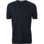 Camisetas negras de algodón de manga corta manga corta con escote V con logo Dolce & Gabbana talla XS para hombre 