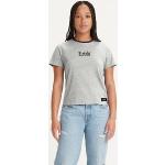 Camisetas estampada grises de algodón con logo LEVI´S talla XS para mujer 