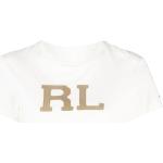 Camisetas blancas de algodón de manga corta manga corta con cuello redondo con logo Ralph Lauren Polo Ralph Lauren talla L para mujer 