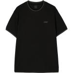 Camisetas negras de algodón de cuello redondo manga corta con cuello redondo con logo Hackett para hombre 