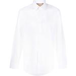 Camisas blancas de algodón de manga larga manga larga con logo Gucci para hombre 