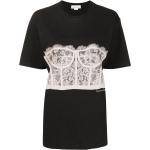 Camisetas negras de algodón de manga corta manga corta con cuello redondo con logo Alexander McQueen talla 3XL para mujer 