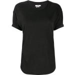 Camisetas negras de lino Tencel de manga corta manga corta con cuello redondo ISABEL MARANT para mujer 