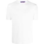 Camisetas blancas de algodón de manga corta manga corta con cuello redondo Ralph Lauren Purple Label para hombre 
