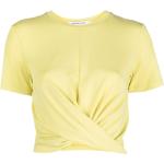 Camisetas amarillas de poliester de manga corta rebajadas manga corta con cuello redondo Calvin Klein Jeans para mujer 