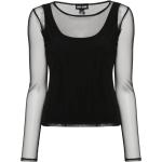 Camisetas interiores negras de poliester manga larga con cuello redondo DKNY para mujer 