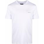 Camisetas blancas de tencel de manga corta manga corta con cuello redondo con logo Armani Emporio Armani para hombre 