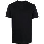 Camisetas negras de algodón de manga corta manga corta con cuello redondo con logo Armani Emporio Armani para hombre 