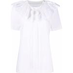 Camisetas blancas de poliester de manga corta rebajadas manga corta con cuello redondo de encaje Patou con lazo talla S para mujer 