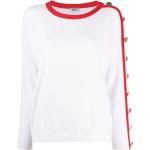 Camisetas blancas de viscosa a rayas rebajadas manga larga con cuello barco con rayas Liu Jo Junior talla L para mujer 