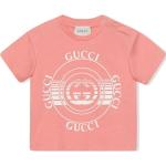 Camisetas rosas de algodón de algodón infantiles Gucci de materiales sostenibles 