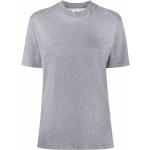 Camisetas grises de algodón de manga corta rebajadas manga corta con cuello redondo con rayas Off-White para mujer 