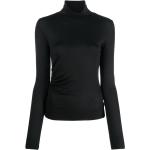 Camisetas estampada negras de algodón rebajadas manga larga con logo Calvin Klein para mujer 