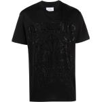 Camisetas negras de algodón de manga corta rebajadas manga corta con cuello redondo con logo Philipp Plein con lentejuelas para hombre 