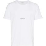 Camisetas blancas de algodón de manga corta manga corta con cuello redondo con logo Saint Laurent Paris para hombre 