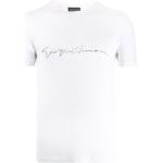 Camisetas blancas de viscosa de manga corta manga corta con cuello redondo con logo Armani Giorgio Armani para hombre 