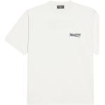 Camisetas orgánicas blancas de sintético de manga corta manga corta con cuello redondo con logo Balenciaga de materiales sostenibles para mujer 