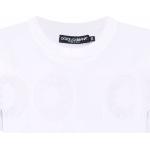 Camisetas blancas de algodón de manga corta manga corta con cuello redondo con logo Dolce & Gabbana para mujer 