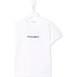 Camisetas blancas de poliester de algodón infantiles con logo Dolce & Gabbana 