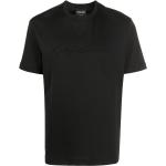 Camisetas negras de algodón de manga corta rebajadas manga corta con cuello redondo con logo Armani Giorgio Armani para hombre 
