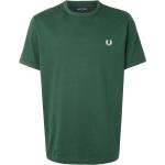 Camisetas verdes de algodón de manga corta manga corta con cuello redondo con logo Fred Perry talla S para hombre 