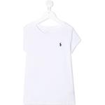 Camisetas blancas de algodón de algodón infantiles con logo Ralph Lauren Lauren 