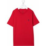Camisetas rojas de algodón de algodón infantiles con logo Ralph Lauren Lauren 