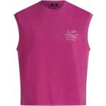 Camisetas rosas de algodón de cuello redondo rebajadas sin mangas con cuello redondo con logo Etro talla L para mujer 