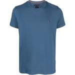 Camisetas azules de algodón de manga corta rebajadas manga corta con cuello redondo con logo Tommy Hilfiger Sport para hombre 