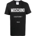Camisetas negras de algodón de manga corta manga corta con cuello redondo con logo MOSCHINO Couture talla XS para hombre 
