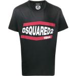 Camisetas negras de algodón de manga corta manga corta con cuello redondo con logo Dsquared2 talla S para hombre 