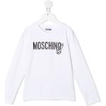 Camisetas blancas de poliester de manga larga infantiles rebajadas con logo MOSCHINO 10 años 