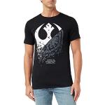 Camisetas negras de algodón de manga corta Star Wars manga corta con cuello redondo lavable a máquina con logo talla L para hombre 