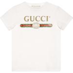 Camisetas blancas de algodón de algodón infantiles con logo Gucci de materiales sostenibles 