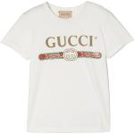 Camisetas blancas de sintético de manga corta infantiles con logo Gucci de materiales sostenibles 