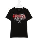 Camisetas negras de algodón de manga corta infantiles rebajadas con logo Diesel Kid 12 años 